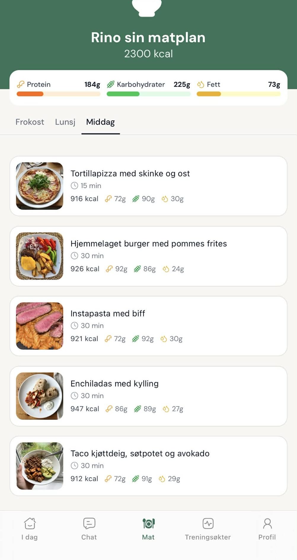 Kostholdsplan